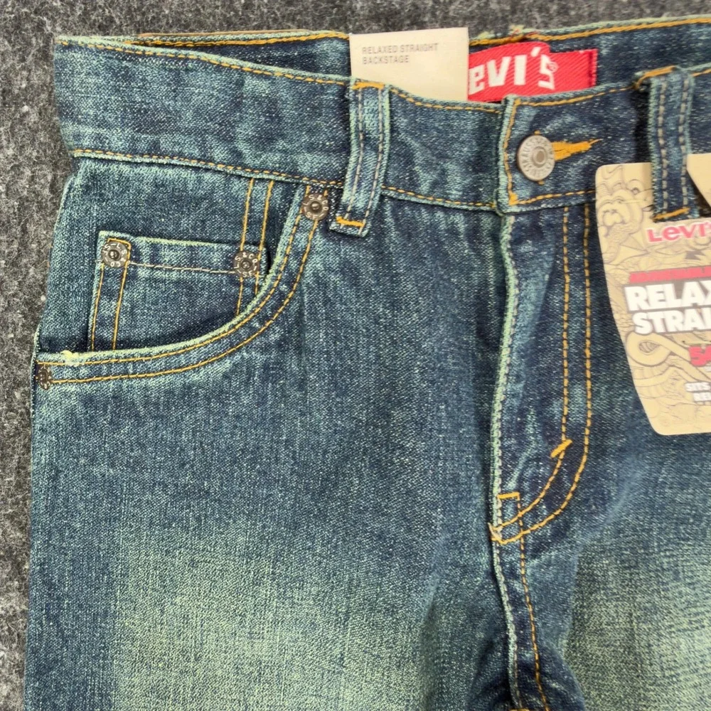 Levi's Y2K 549 Relaxed Straight Shorts Boys 7 Blue Denim NWT Adjustable Waist